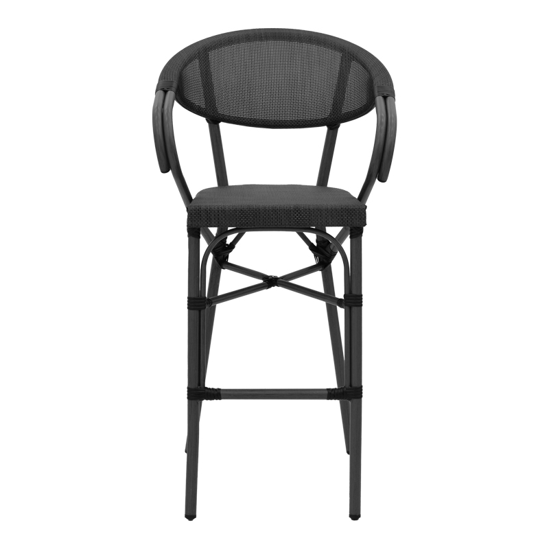 Σκαμπό μπαρ Efolian pakoworld μαύρο αλουμίνιο-μαύρο textilene 58x58x113εκ Σκαμπό μπαρ Efolian pakoworld μαύρο αλουμίνιο-μαύρο textilene 58x58x113εκ