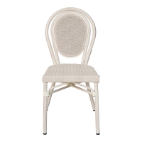 Καρέκλα Nacia pakoworld στοιβαζόμενη αλουμίνιο-textilene λευκό 45x59x85εκ