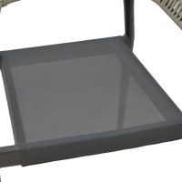 Πολυθρόνα αλουμινίου Elation pakoworld στοιβαζόμενη ανθρακί σκελετός-textilene ανθρακί rattan 56x52x76εκ