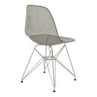 Καρέκλα Adelle pakoworld PP διάφανο γκρι-inox πόδι 46x55x81εκ Καρέκλα Adelle pakoworld PP διάφανο γκρι-inox πόδι 46x55x81εκ
