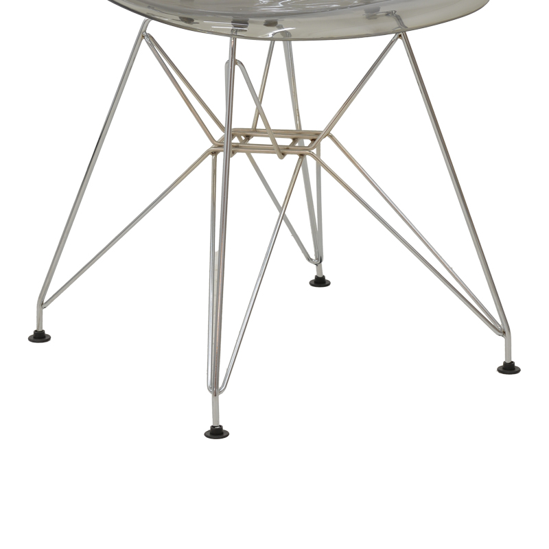 Καρέκλα Adelle pakoworld PP διάφανο γκρι-inox πόδι 46x55x81εκ Καρέκλα Adelle pakoworld PP διάφανο γκρι-inox πόδι 46x55x81εκ