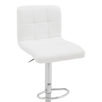 Σκαμπό μπαρ Remina pakoworld πτυσσόμενο λευκό pu-βάση χρωμίου 44x44x112εκ