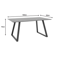 Τραπέζι Winor pakoworld καρυδί mdf-πόδι μαύρο μεταλλικό 160x90x75εκ Τραπέζι Winor pakoworld καρυδί mdf-πόδι μαύρο μεταλλικό 160x90x75εκ