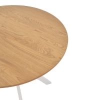 Τραπέζι Xuson pakoworld φυσικό mdf-πόδι λευκό μέταλλο Φ80x75εκ Τραπέζι Xuson pakoworld φυσικό mdf-πόδι λευκό μέταλλο Φ80x75εκ