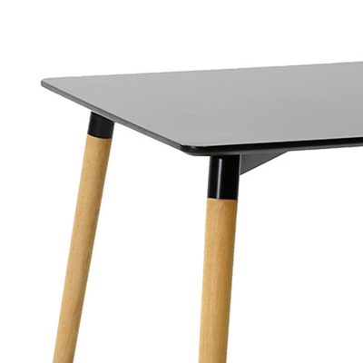 Τραπέζι Natali pakoworld MDF μαύρο-πόδια φυσικό 80x80x76εκ Τραπέζι Natali pakoworld MDF μαύρο-πόδια φυσικό 80x80x76εκ