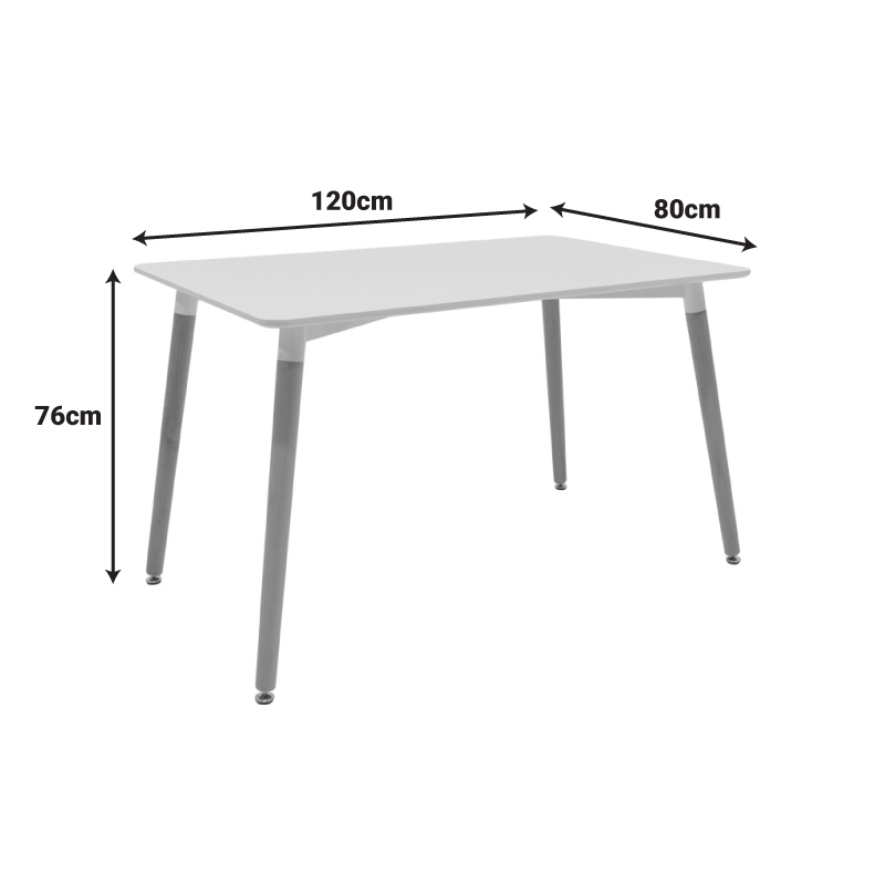 Τραπέζι Natali pakoworld MDF λευκό-πόδια φυσικό 120x80x76εκ Τραπέζι Natali pakoworld MDF λευκό-πόδια φυσικό 120x80x76εκ