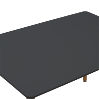 Τραπέζι Natali pakoworld MDF μαύρο-πόδια φυσικό 120x80x76εκ Τραπέζι Natali pakoworld MDF μαύρο-πόδια φυσικό 120x80x76εκ
