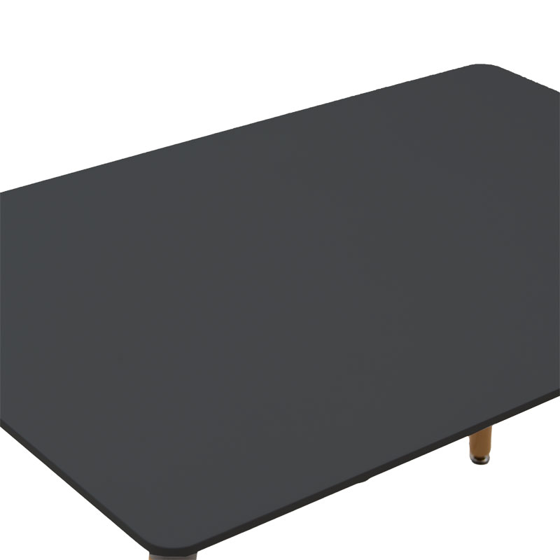 Τραπέζι Natali pakoworld MDF μαύρο-πόδια φυσικό 120x80x76εκ Τραπέζι Natali pakoworld MDF μαύρο-πόδια φυσικό 120x80x76εκ