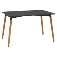 Τραπέζι Natali pakoworld MDF μαύρο-πόδια φυσικό 120x80x76εκ Τραπέζι Natali pakoworld MDF μαύρο-πόδια φυσικό 120x80x76εκ