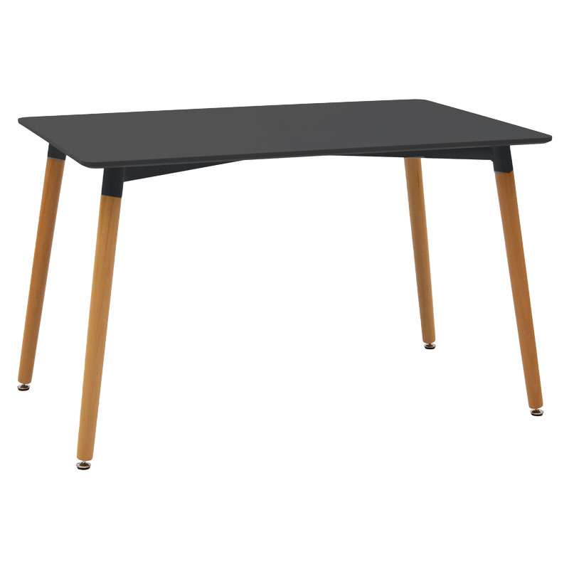 Τραπέζι Natali pakoworld MDF μαύρο-πόδια φυσικό 120x80x76εκ Τραπέζι Natali pakoworld MDF μαύρο-πόδια φυσικό 120x80x76εκ