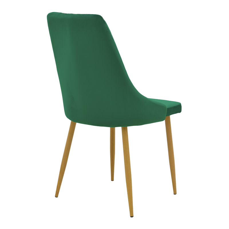 Καρέκλα Azori pakoworld κυπαρισσί βελούδο με μεταλλικό πόδι σε φυσική απόχρωση 49x55x85εκ