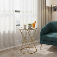 Βοηθητικό τραπέζι σαλονιού Vogarton Inart χρυσό 40x40x56εκ