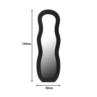 Καθρέπτης Glinde Inart βελούδο σε μαύρη απόχρωση 50x3.3x150εκ Καθρέπτης Glinde Inart βελούδο σε μαύρη απόχρωση 50x3.3x150εκ