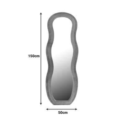 Καθρέπτης Glinde Inart βελούδο σε γκρι απόχρωση 50x3.3x150εκ Καθρέπτης Glinde Inart βελούδο σε γκρι απόχρωση 50x3.3x150εκ