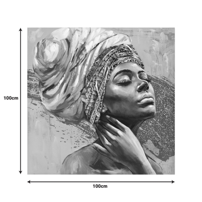 Πίνακας σε καμβά Africana 3D Inart 100x3x100εκ Πίνακας σε καμβά Africana 3D Inart 100x3x100εκ