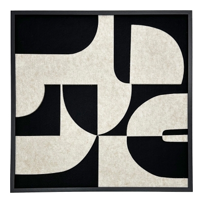 Πίνακας με πλαίσιο Jeire Inart μαύρο-λευκό 62x2.5x62εκ Πίνακας με πλαίσιο Jeire Inart μαύρο-λευκό 62x2.5x62εκ