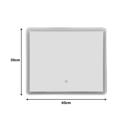 Καθρέπτης Led Quadrou pakoworld pp-αλουμίνιο 60x3x50εκ Καθρέπτης Led Quadrou pakoworld pp-αλουμίνιο 60x3x50εκ