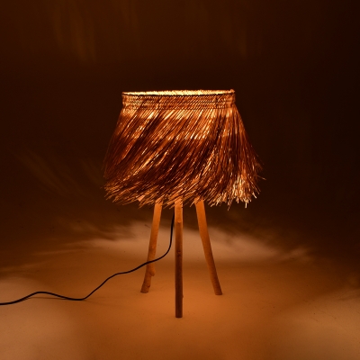 Επιτραπέζιο φωτιστικό Herfo Inart Ε27 ρατάν σε φυσική απόχρωση Φ30x58.8εκ