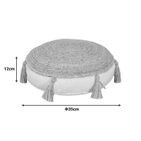 Πουφ Elefon Inart φυσικό-εκρού ύφασμα Φ35x12εκ Πουφ Elefon Inart φυσικό-εκρού ύφασμα Φ35x12εκ