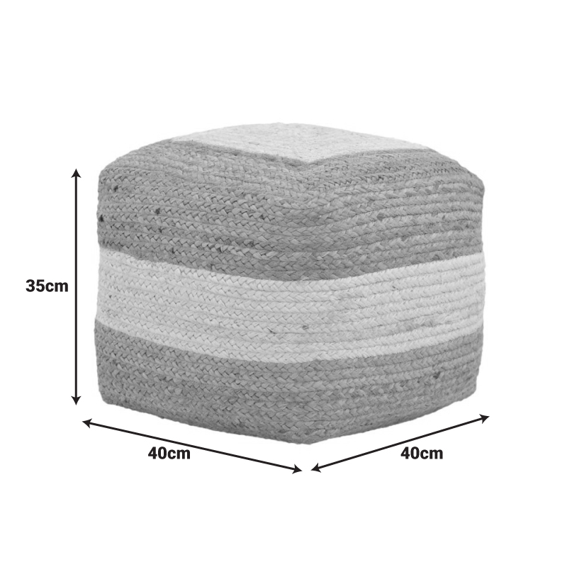 Σκαμπό-πουφ Sofian Inart μπεζ 100% γιούτα 40x40x35εκ