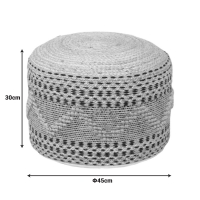 Σκαμπό-πουφ Βangku Inart γιούτα-βαμβάκι σε φυσική απόχρωση Φ45x30εκ