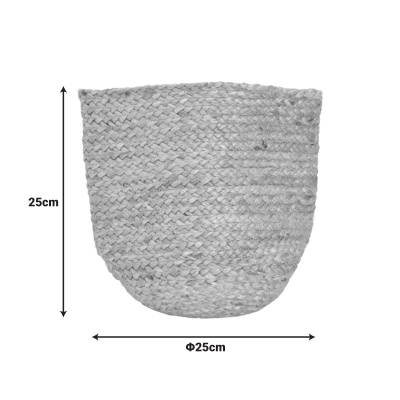 Διακοσμητικό καλάθι Mideko Inart γιούτα σε φυσική απόχρωση Φ25x25εκ Διακοσμητικό καλάθι Mideko Inart γιούτα σε φυσική απόχρωση Φ25x25εκ