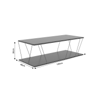 Tραπέζι σαλονιού Tars pakoworld γκρι-μαύρο 120x48x30εκ Tραπέζι σαλονιού Tars pakoworld γκρι-μαύρο 120x48x30εκ