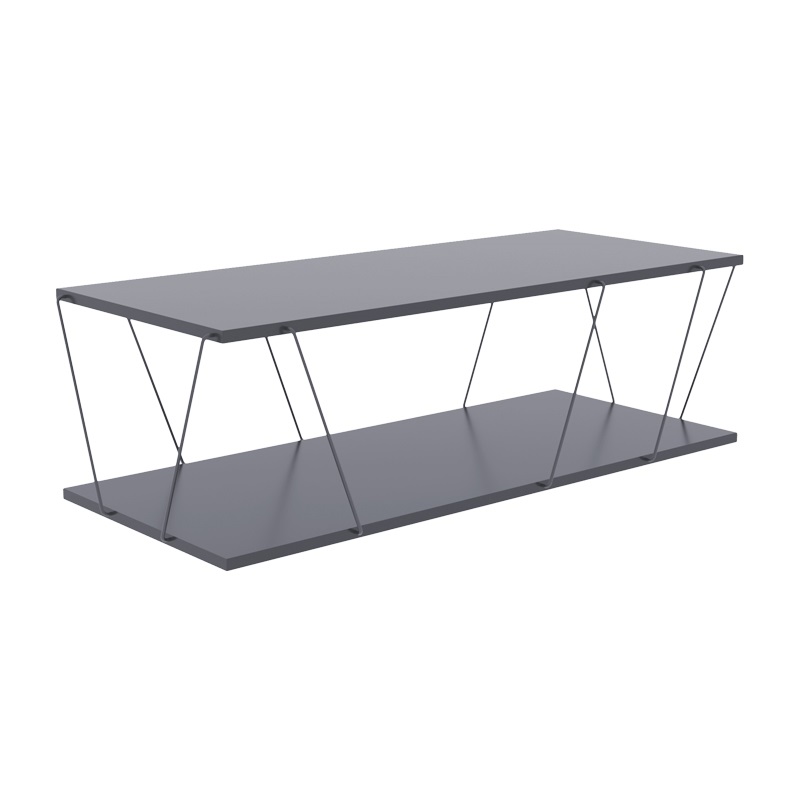 Tραπέζι σαλονιού Tars pakoworld γκρι-μαύρο 120x48x30εκ Tραπέζι σαλονιού Tars pakoworld γκρι-μαύρο 120x48x30εκ