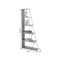 Βιβλιοθήκη Tars pakoworld γκρι-μαύρο 60x24x146.5εκ Βιβλιοθήκη Tars pakoworld γκρι-μαύρο 60x24x146.5εκ