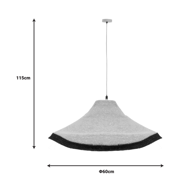 Φωτιστικό οροφής Hatty Inart E27 φυσικό Φ60x115εκ