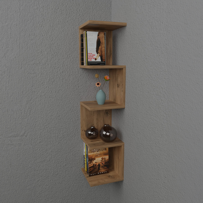 Ραφιέρα τοίχου Zigzag pakoworld oak μελαμίνης 25x25x109εκ Ραφιέρα τοίχου Zigzag pakoworld oak μελαμίνης 25x25x109εκ