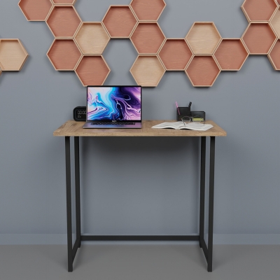 Γραφείο εργασίας τοίχου πτυσσόμενο Thox pakoworld oak μελαμίνης-μαύρο μέταλλο 80x50x72εκ Γραφείο εργασίας τοίχου πτυσσόμενο Thox pakoworld oak μελαμίνης-μαύρο μέταλλο 80x50x72εκ