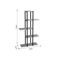 Επιδαπέδια ραφιέρα Ploko pakoworld oak μελαμίνης-μαύρο μέταλλο 60x24.7x111εκ