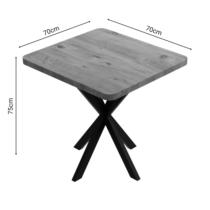 Τραπέζι Prestone pakoworld oak μελαμίνης-μαύρο μέταλλο 70x70x75εκ Τραπέζι Prestone pakoworld oak μελαμίνης-μαύρο μέταλλο 70x70x75εκ