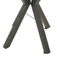 Τραπέζι Prestone pakoworld λευκό μαρμάρου μελαμίνης-μαύρο μέταλλο 70x70x75εκ