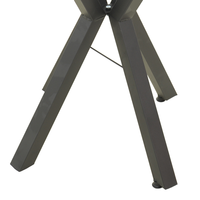 Τραπέζι Prestone pakoworld λευκό μαρμάρου μελαμίνης-μαύρο μέταλλο 70x70x75εκ