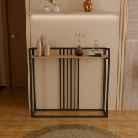 Κονσόλα Convida pakoworld oak με μαύρο μεταλλικό σκελετό 100x25x90εκ Κονσόλα Convida pakoworld oak με μαύρο μεταλλικό σκελετό 100x25x90εκ