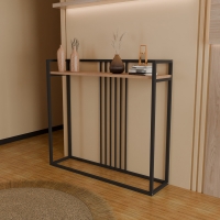 Κονσόλα Convida pakoworld oak με μαύρο μεταλλικό σκελετό 100x25x90εκ Κονσόλα Convida pakoworld oak με μαύρο μεταλλικό σκελετό 100x25x90εκ