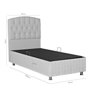 Κρεβάτι Lanse pakoworld μονό με αποθηκευτικό χώρο ανθρακί βελούδο 120x200εκ