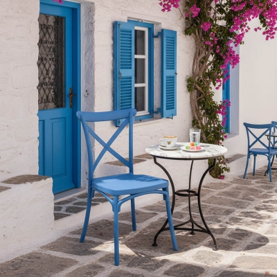 Καρέκλα Crossie pakoworld στοιβαζόμενη pp σε απόχρωση μπλε 38x46.5x82εκ Καρέκλα Crossie pakoworld στοιβαζόμενη pp σε απόχρωση μπλε 38x46.5x82εκ