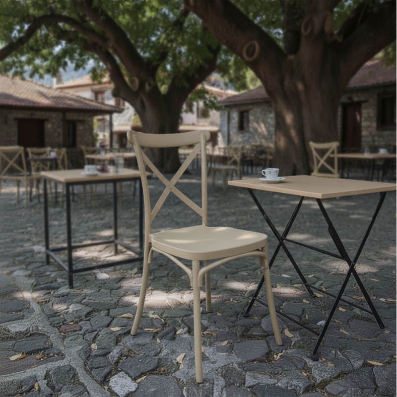 Καρέκλα Crossie pakoworld στοιβαζόμενη pp σε απόχρωση cappucino 41x46x84εκ Καρέκλα Crossie pakoworld στοιβαζόμενη pp σε απόχρωση cappucino 41x46x84εκ