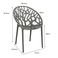 Πολυθρόνα Daren pakoworld pp σε ανθρακί απόχρωση 59x60x79,5εκ Πολυθρόνα Daren pakoworld pp σε ανθρακί απόχρωση 59x60x79,5εκ