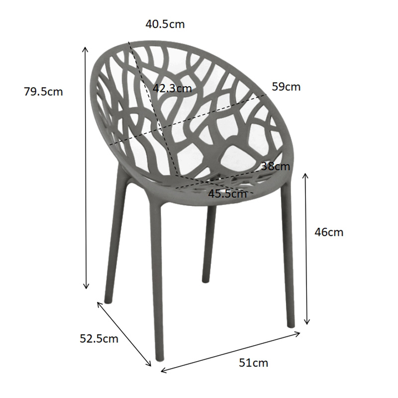Πολυθρόνα Daren pakoworld pp σε ανθρακί απόχρωση 59x60x79,5εκ Πολυθρόνα Daren pakoworld pp σε ανθρακί απόχρωση 59x60x79,5εκ
