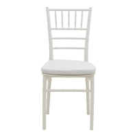 Καρέκλα Tiffany I pakoworld με μαξιλάρι pp σε λευκή απόχρωση 39.5x46.5x87εκ