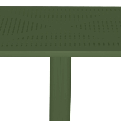Τραπέζι Groovy pakoworld pp διατρητο σκούρο πράσινο 60x60x76εκ
