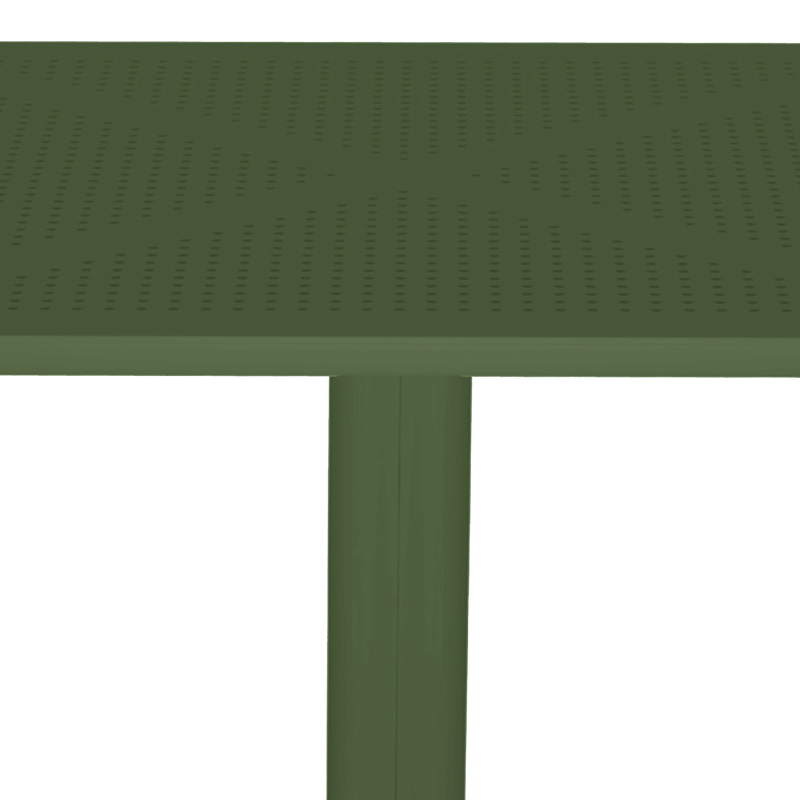 Τραπέζι Groovy pakoworld pp διατρητο σκούρο πράσινο 60x60x76εκ