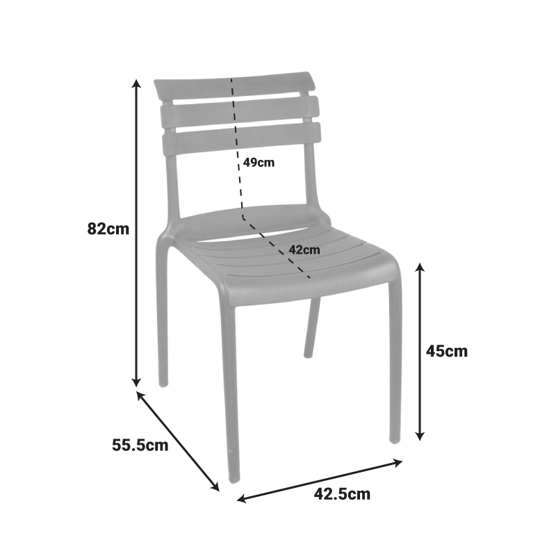 Καρέκλα Almea pakoworld στοιβαζόμενη pp cappuccino 42.5x55.5x82εκ