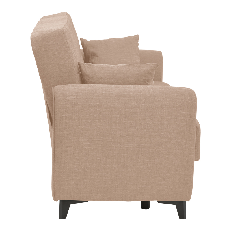 Καναπές-κρεβάτι με αποθηκευτικό χώρο διθέσιος Lincoln pakoworld μπεζ ύφασμα 165x75x85εκ