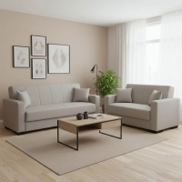 Σετ σαλονιού 2τεμ Vox pakoworld ύφασμα σε γκρι-μπεζ απόχρωση Σετ σαλονιού 2τεμ Vox pakoworld ύφασμα σε γκρι-μπεζ απόχρωση