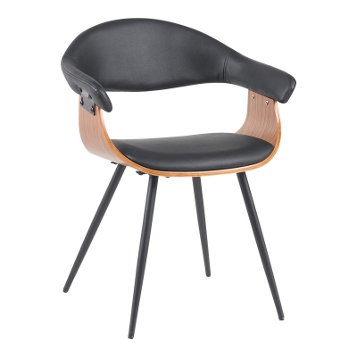 Πολυθρόνα Austen pakoworld PU μαύρο-ξύλο καρυδί-μέταλλο μαύρο 58x55x77εκ Πολυθρόνα Austen pakoworld PU μαύρο-ξύλο καρυδί-μέταλλο μαύρο 58x55x77εκ